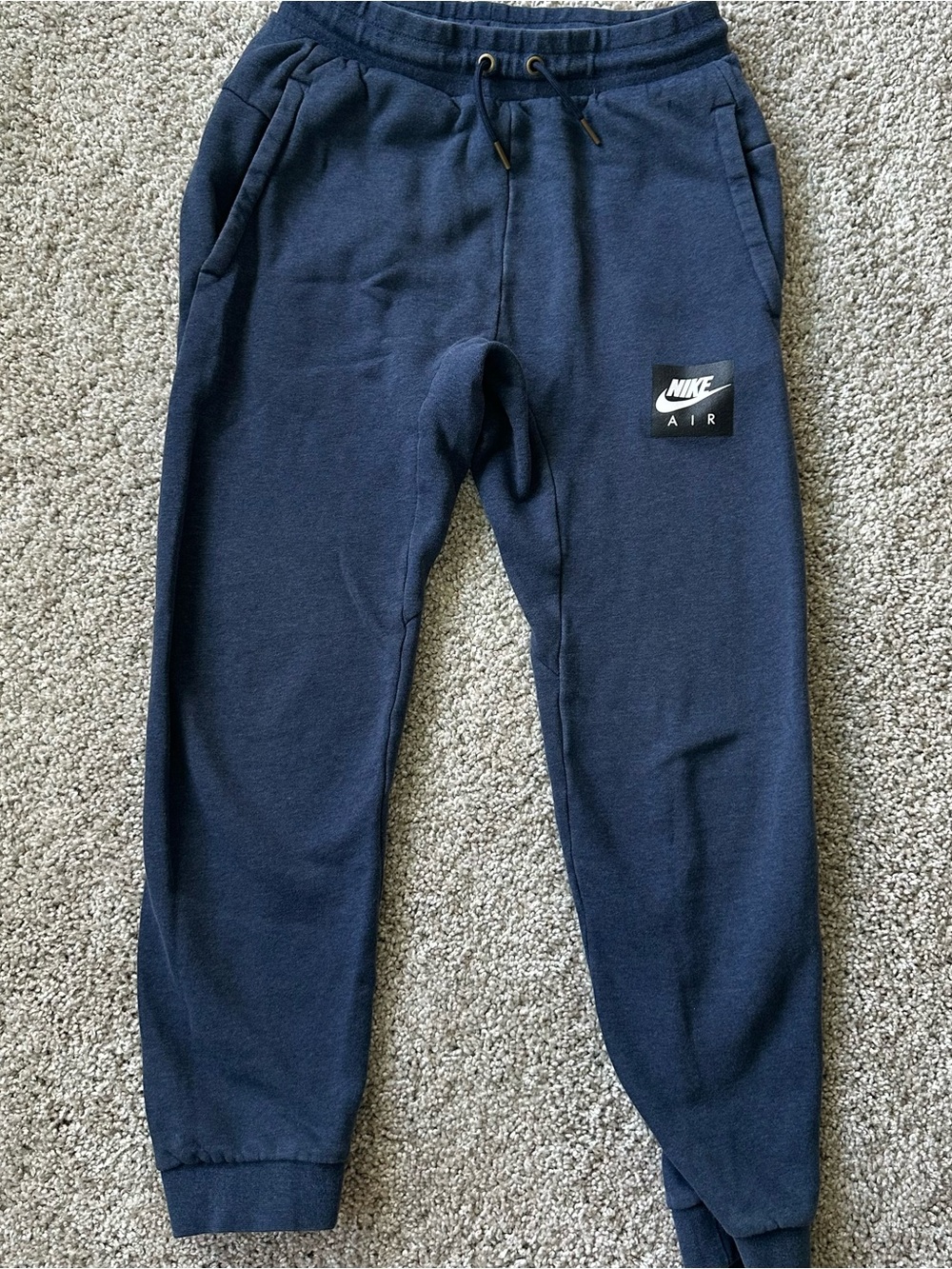 Nike Kids Navy Blue Fleece Jogger Bottoms